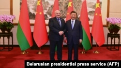 中国领导人习近平在北京会晤到访的白俄罗斯总统卢卡申科。（2023年12月4日）