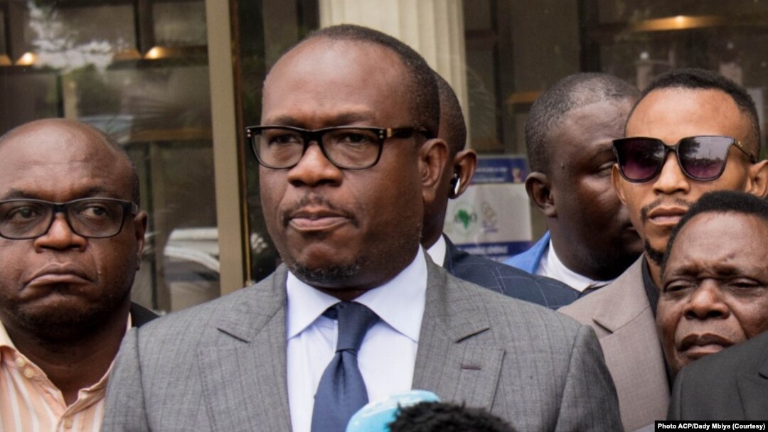Delly Sesanga (G2) nsima na bokutani na mokambi ya Misala mya maponami na RDC (CENI), Kinshasa, RDC, 30 sanza ya motoba 2023. (Photo ACP/Dady Mbiya)
