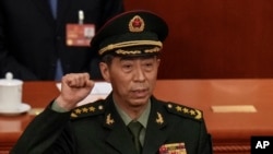 资料照：李尚福于2023年3月12日在北京召开的中国人民全国代表大会上当选为中国国防部长。