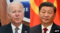 资料照：美国总统拜登（左），中国领导人习近平（右）
