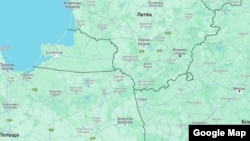 "Сувальський коридор" - територія навколо польських Сувалок, яка одночасно з'єднує територію балтійських країн з Польщею, а також відокремлює територію російської Калінінградської області та Білорусі. Скриншот з Google maps.