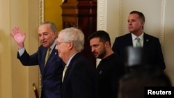 Сенатор від Республіканської партії США Ліндсі Грем наголосив, що чітко дав зрозуміти Зеленському, що затримка у голосуванні за фінансування для України не має нічого спільного із недостатнім підкресленням важливості допомоги. Фото: Reuters