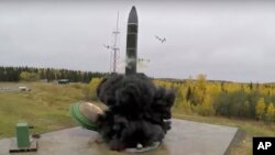 Учебный запуск российской межконтинентальной баллистической ракеты.