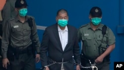 资料照：香港壹传媒创办人黎智英被控涉嫌违反港版国安法被警方逮捕。（2020年12月12日）