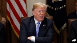 Президент Трамп на нараді в Овальному кабінеті 18 липня 2018. 