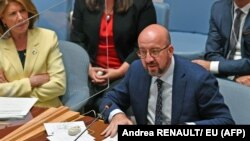 Председатель Европейского совета Шарль Мишель на заседании Совета безопасности ООН (архивное фото)