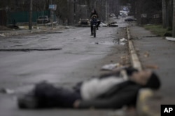 Буча, 2 квітня 2022. (AP Photo/Vadim Ghirda)