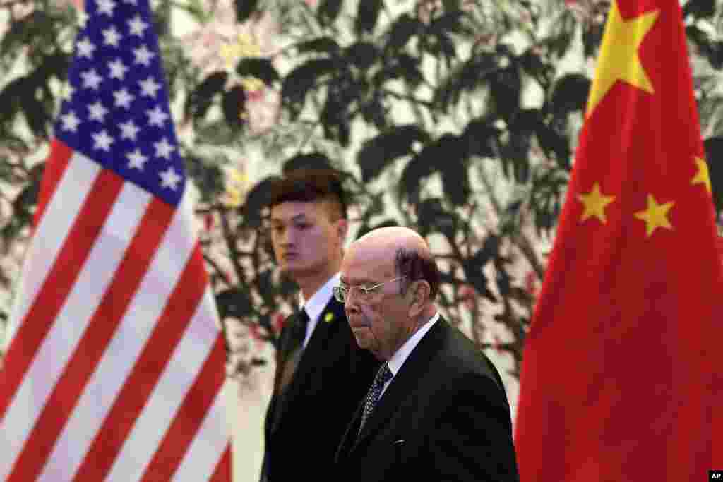 美国商务部长罗斯2018年6月3号抵达北京钓鱼台国宾馆,参加美中新一轮贸易谈判。