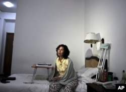倪玉兰在北京一家旅馆里（2010年6月30日）