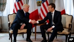 Президент Трамп вже зустрічався з президентом Макроном у травні в Брюсселі