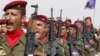 Soldiers march during their graduation ceremony at an Iraqi army base in Camp Taji in Baghdad, Feb. 21, 2016