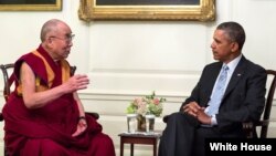 美国总统奥巴马白宫会见西藏精神领袖达赖喇嘛