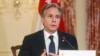 Secretary of State Antony Blinken speaks during a signing ceremony in front of the news media with Singapore's Foreign Minister Vivian Balakrishnan at the State Department, Sept. 27, 2021, in Washington. 