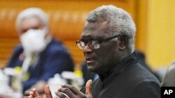 所罗门群岛总理马纳西·索加瓦雷（Manasseh Sogavare）。（资料照片）