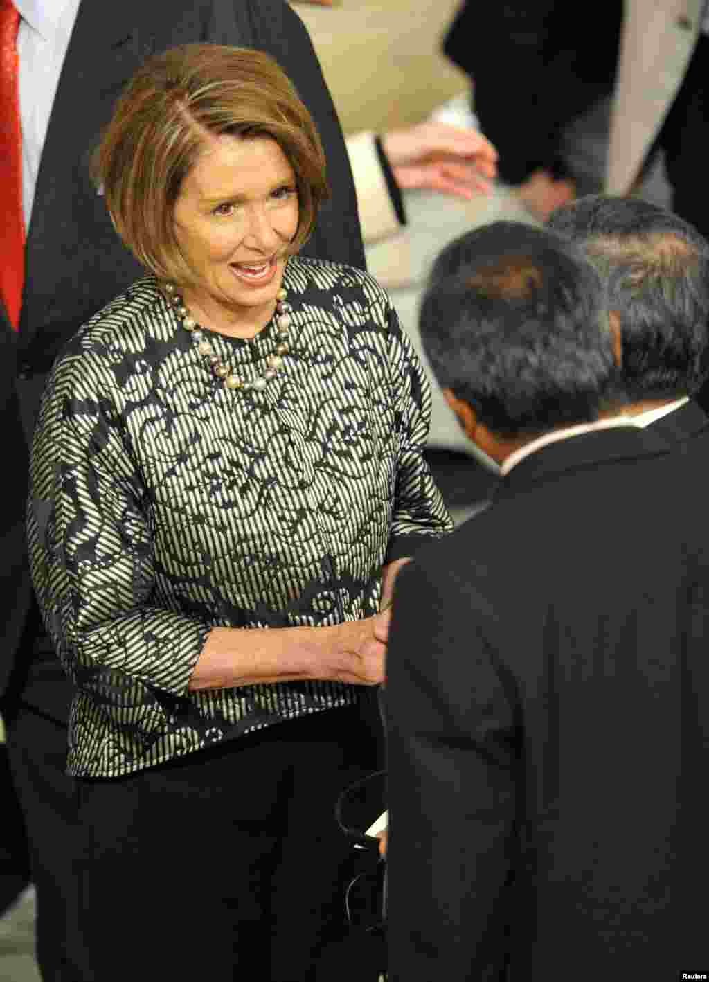 2010年12月10日，美国众议院议长佩洛西在挪威奥斯陆参加诺贝尔和平奖典礼