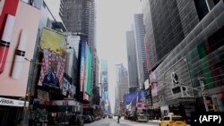 2020年3月16日曼哈顿几乎清空的时报广场。