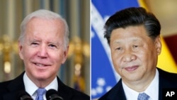 美国总统拜登与中国国家主席习近平的合成照。（美联社）