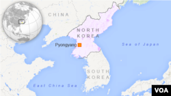 地图上显示朝鲜首都平壤