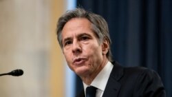 拜登的国务卿人选布林肯(Anthony Blinken)2021年1月19日在参议院外委会接受质询（路透社转发媒体联访照片）