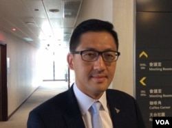 香港立法会议员林卓廷 （美国之音记者申华 拍摄）