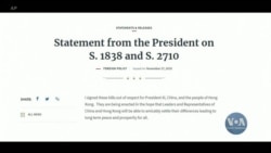 Трамп підписав законопроекти на підтримку прав людини і демократії в Гонконзi. Відео