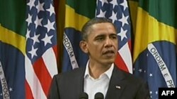 Президент Барак Обама під час звернення до бразилійської нації у Ріо-де-Жанейро