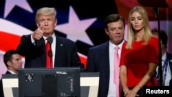 Дональд Трамп, Пол Манафорт та Іванка Трамп на Національному з’їзді Республіканської партії