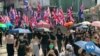 Hong Kong Protesters Clash With Police in Unauthorized Protest