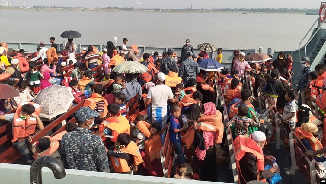 Bhasan Char ကျွန်းကို ပြောင်းရွှေ့တဲ့ ရိုဟင်ဂျာဒုက္ခသည်များ။ (ဒီဇင်ဘာ ၄၊ ၂၀၂၀)
