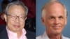 天体物理学家方励之(左)和美国学者林培瑞(右)