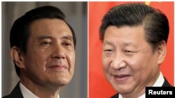 台湾总统马英九(左)和中国国家主席习近平（右）