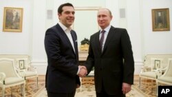 Путін вітає в Кремлі прем’єр-міністра Греції Алексіса Ципраса