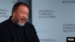 中国艺术家、异议人士艾未未做客纽约智库外交关系委员会（美国之音记者章真）