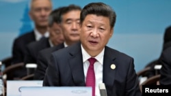 资料照片：中国国家主席习近平在杭州二十国集团峰会开幕式上讲话。(2016年9月4日)