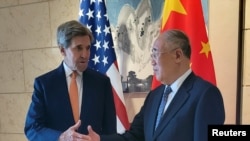 美国气候问题特使约翰·克里（John Kerry）与中国气候变化事务特使解振华2023年7月17日于北京饭店举行会谈。（路透社）