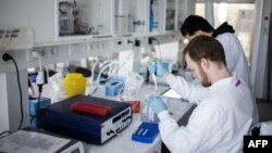 2020年3月23日研究人员在哥本哈根大学研究实验室研发新型冠状病毒(COVID-19)的疫苗。