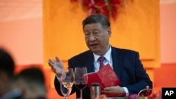 2024年12月20日中国国家主席习近平在澳门举行的庆祝澳门回归中国25周年的庆祝活动上讲话。