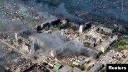 Знімок з дрона показує ступінь руйнувань у Вовчанську, Харківська область, Україна, 2-ге червня 2024 року. Фото Об’єднаної десантно-штурмова бригада Національної поліції України «Лют»/REUTERS