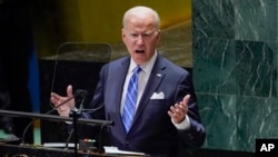 美国总统拜登在联合国大会上发表讲话（2021年9月21日）