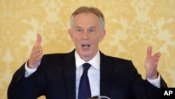2016年7月6日，英国前首相布莱尔在伦敦举行记者招待会，对伊拉克战争报告作出回应。