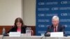 미국 워싱턴의 민간단체 전략국제문제연구소(CSIS)가 대량살상무기 확산방지구상 출범 10주년을 기념해 개최한 토론회에 참석한 레베카 허스먼, 미 국방부 대량살상무기 차단 담당 부차관보(왼쪽)와 밴 디펜 미 국무부 국제안보.비확산 담당 수석 부차관보.