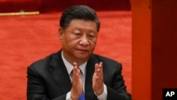 中国国家主席习近平2021年10月9日在北京人民大会堂出席纪念辛亥革命的活动,