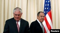 Державний секретар США Рекс Тіллерсон і міністр закордонних справ Росії Сергій Лавров у Москві 12 квітня 2017