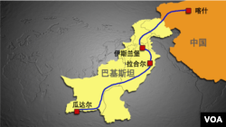 一带一路在巴基斯坦的示意图