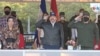 Rosario Murillo, a la izquierda, junto al presidente nicaragüense, Daniel Ortega, y el jefe del Ejército, Julio César Avilés. [Foto de archivo]
