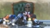 Former Zimbabwean President Robert Mugabe holds a press briefing at his residence in Harare, July 29, 2018, on the eve of the country's elections. 