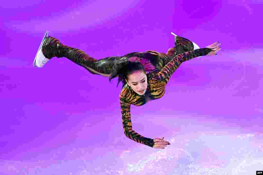 Russia's Alina Zagitova performs during the Gala Exhibition at the ISU European Figure Skating Championships in Moscow, Russia.