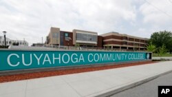 FILE - The Cuyahoga Community College campus is shown, May 28, 2019, in Cleveland, OHIO.