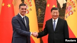 2023年3月31日，中国国家主席习近平和西班牙首相佩德罗·桑切斯在北京会晤。（路透社照片）