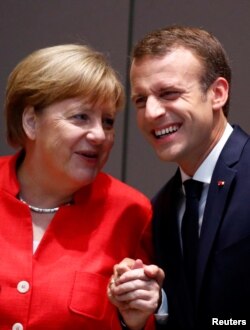 德国总理默克尔和法国总统马克龙